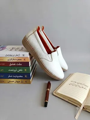 کفش زنانه طبی و راحتی سفید چرم تبریز مدل رزا 1