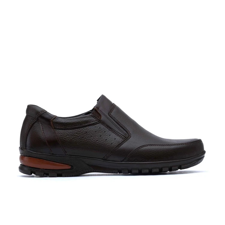 کفش روزانه چرم تبریز لئون بی بند زیره پی یو مشکی 1