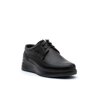 کفش روزانه چرم تبریز نیکآیین بندی زیره تزریق دو رنگ مشکی