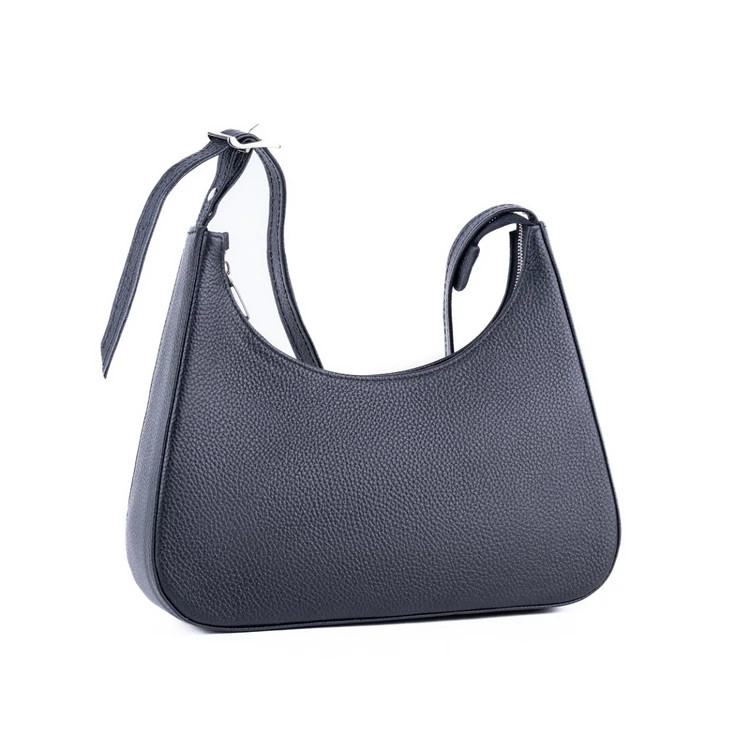 کیف زنانه چرم تبریز مدل پارمیس مشکی جلوی کیف